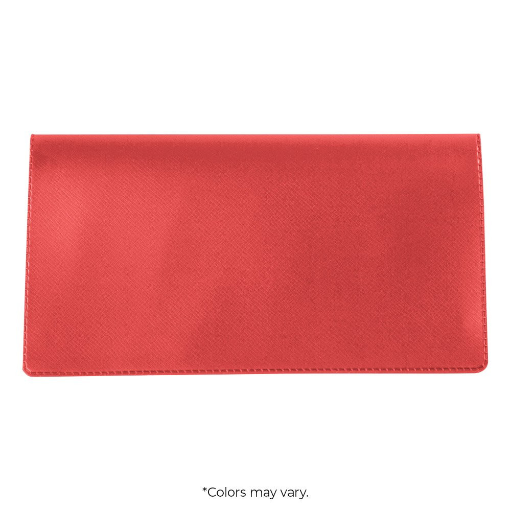 Standard vinyl checkbook cover - coral red 