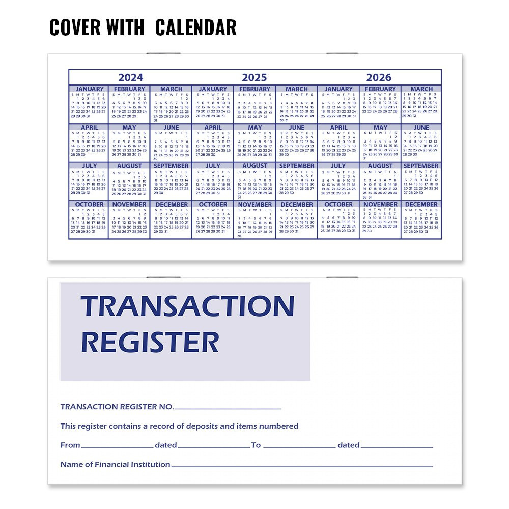 Checkbook Register Stock – 6W x 3H - 30 Pages