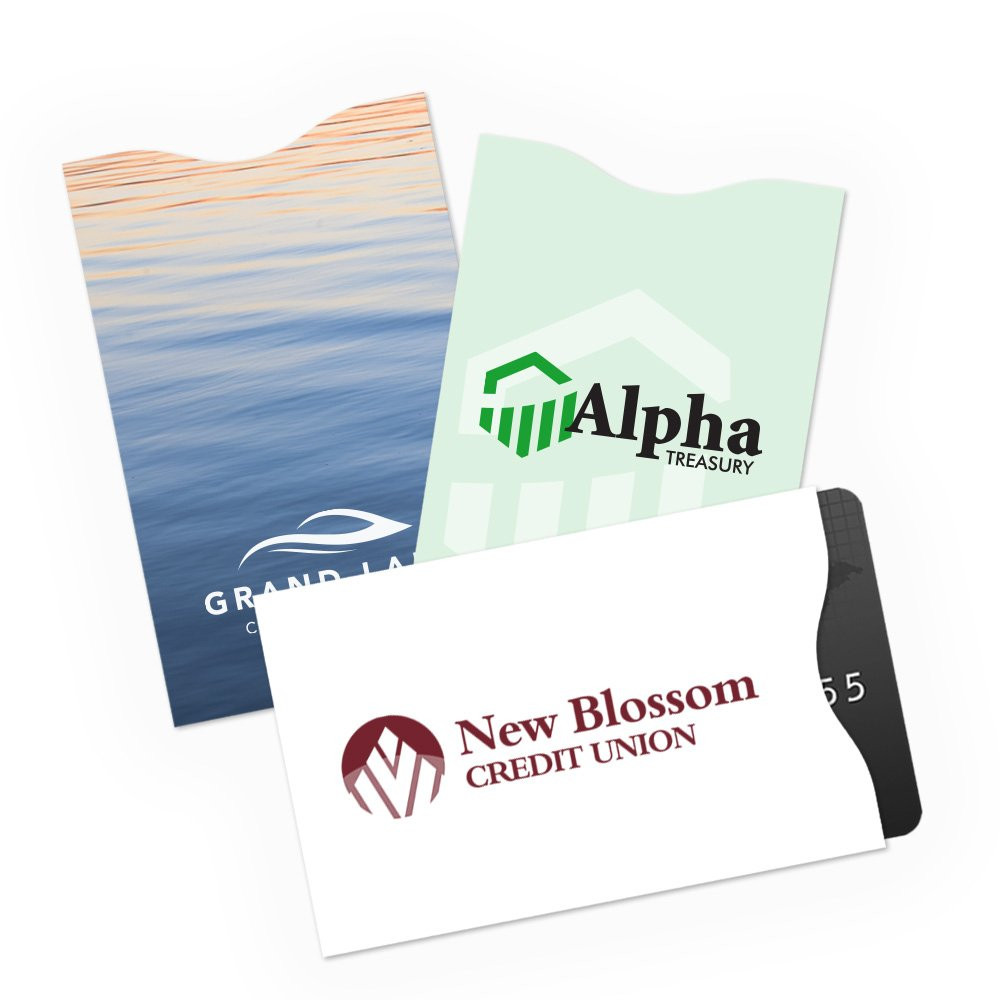 Paper Card Sleeves- Box of 500 - 1 color, 2-color, and full color imprint shown