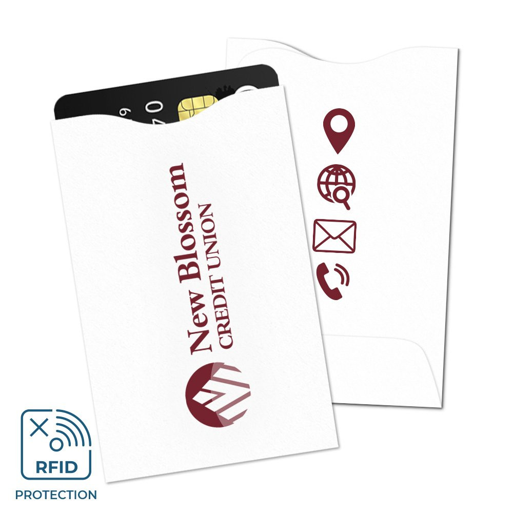 RFID Blocking Card Sleeves w/1-Color Imprint On Front & Back - No Bleed - Box of 500 - color