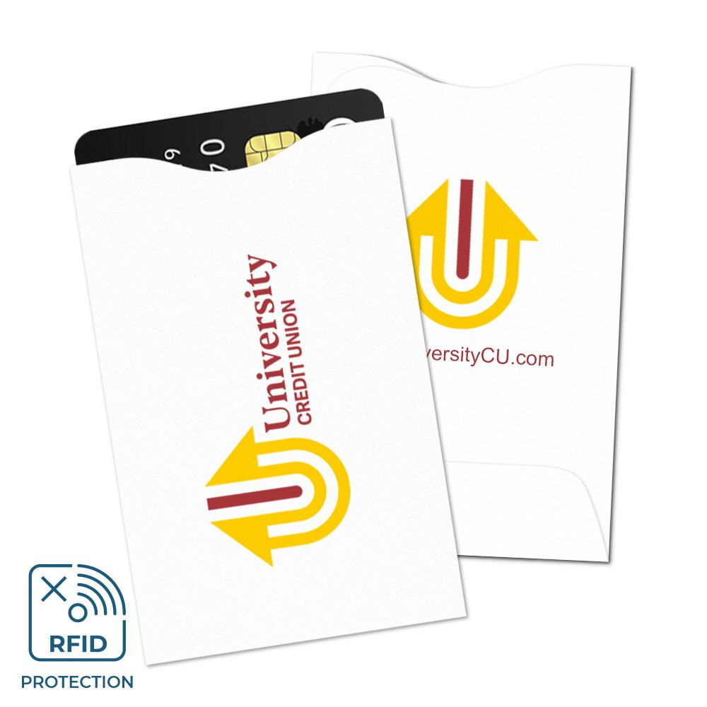 RFID Blocking Card Sleeves w/2-Color Imprint On Front & Back - No Bleed - Box of 500 - color
