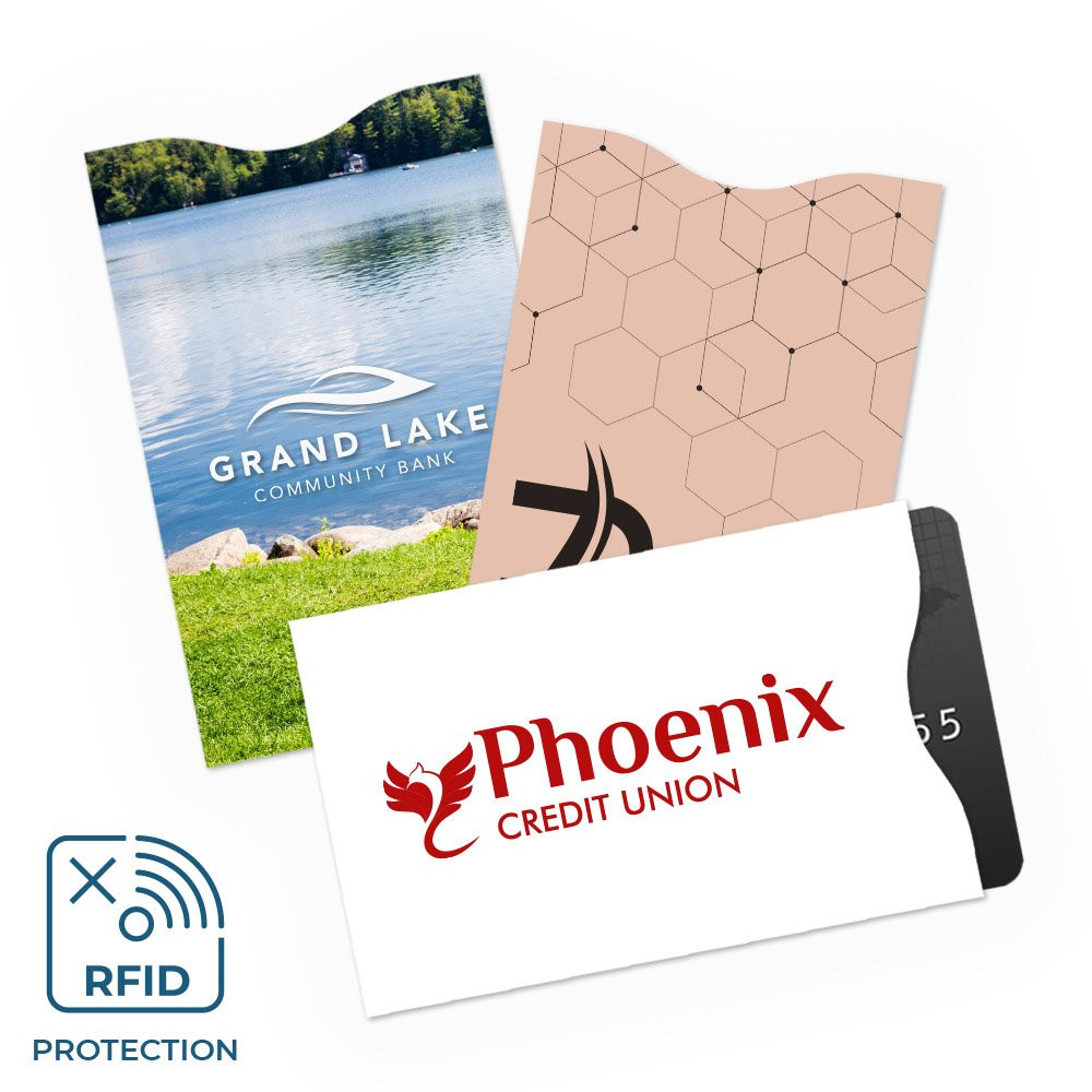 Paper Tyger®/Guardian® RFID Card Sleeves- Box of 500 - 1 color, 2-color, and full color imprint shown