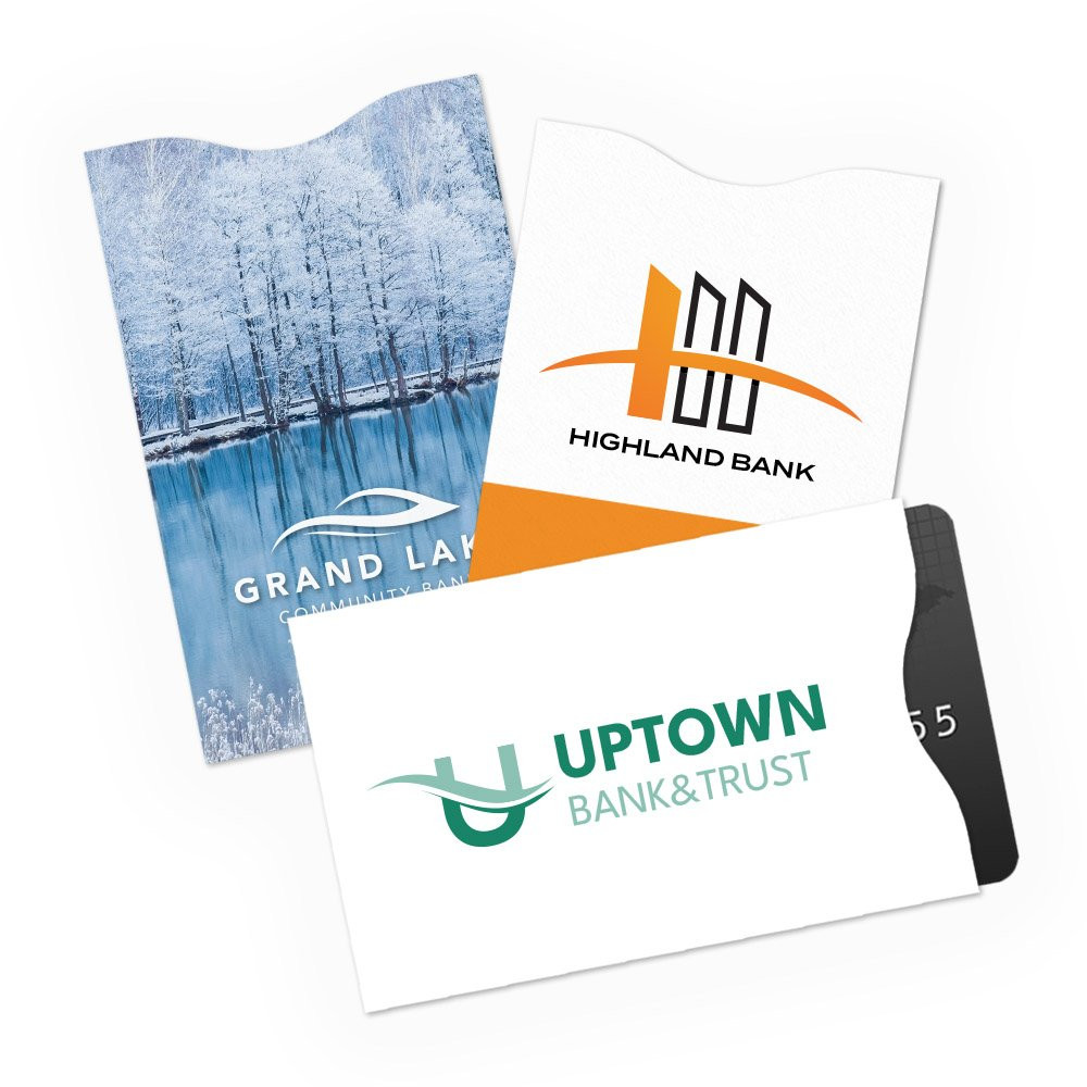 Tyvek® Card Sleeves - Box of 500 - 1 color, 2-color, and full color imprint shown