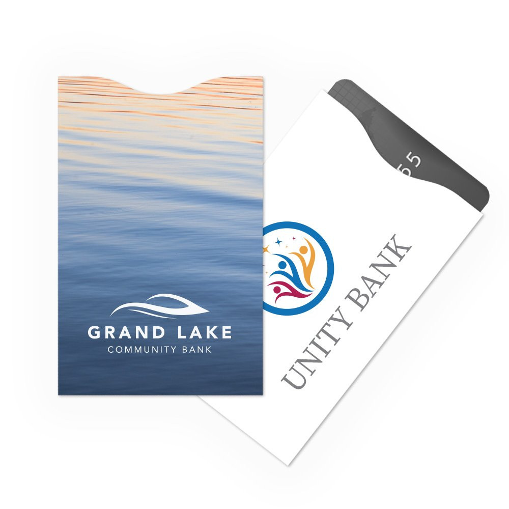 full color imprint shown on ArmorShield® RFID Card Sleeves ready for customization 