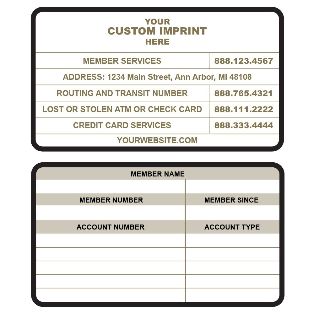 sample Custom Membership Card - Black 2 Side - Uncoated 