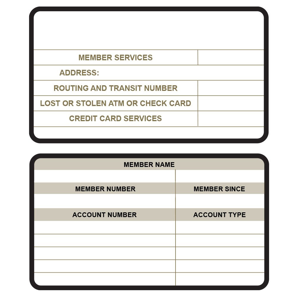 blank Custom Membership Card - Black 2 Side - Coated 