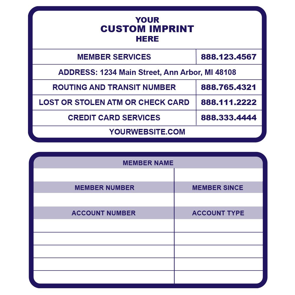 sample of  Custom Membership Card - Blue 2 Side - Coated 