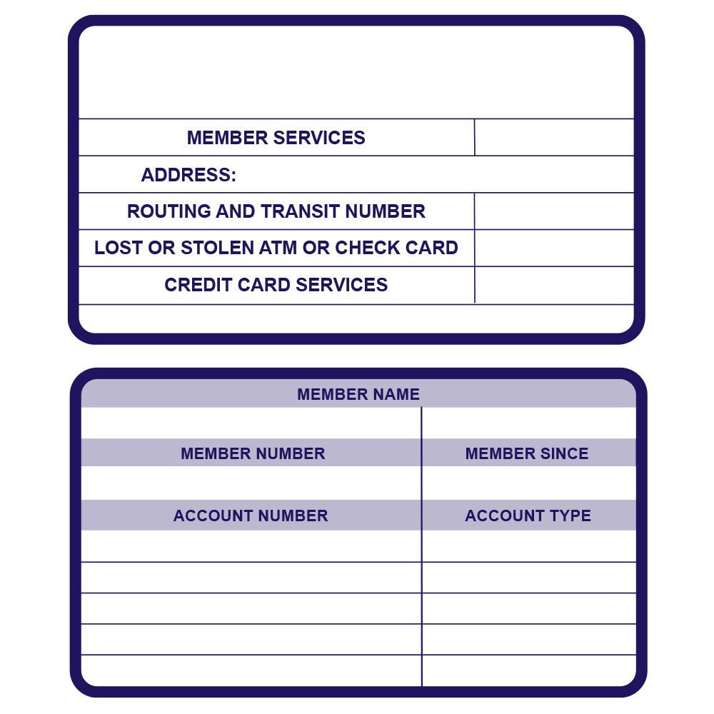 blank Custom Membership Card - Blue 2 Side - Coated 