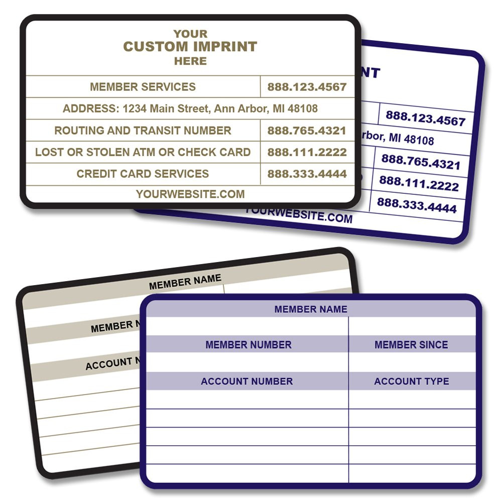 2-Sided Membership Identification Card - Made to Order -all styles shown 