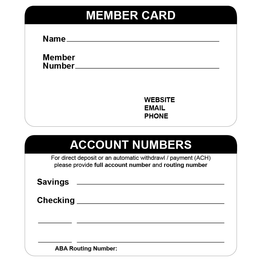 2-Sided Membership Identification Card - Made to Order - balck 