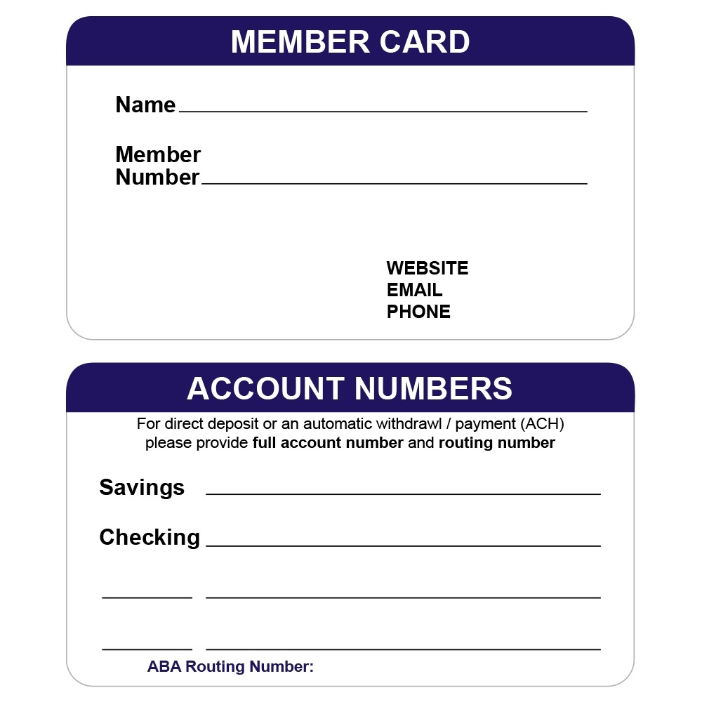Custom Membership Card - Navy Blue 2 Side - Semi-Gloss