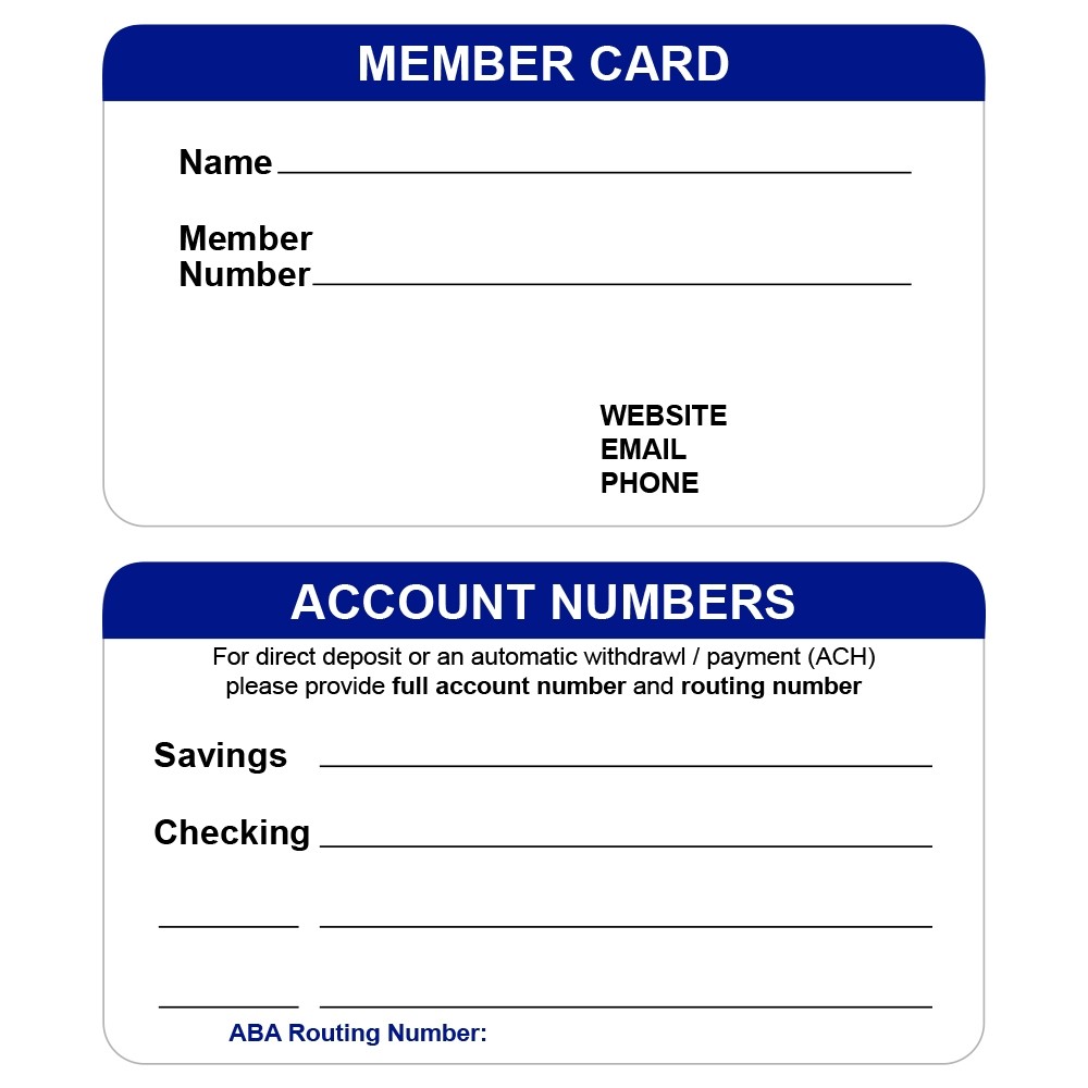 2-Sided Membership Identification Card - Made to Order - royal blue 