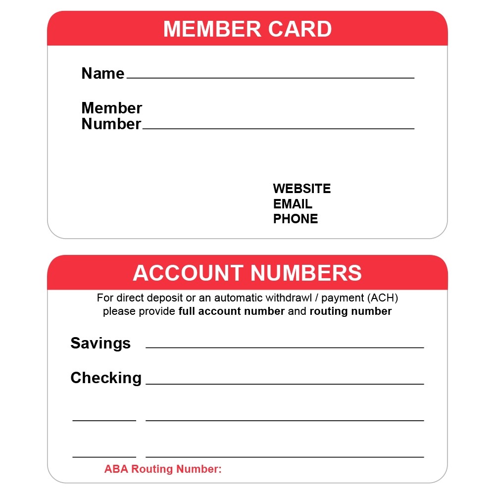 2-Sided Membership Identification Card - Made to Order - red 