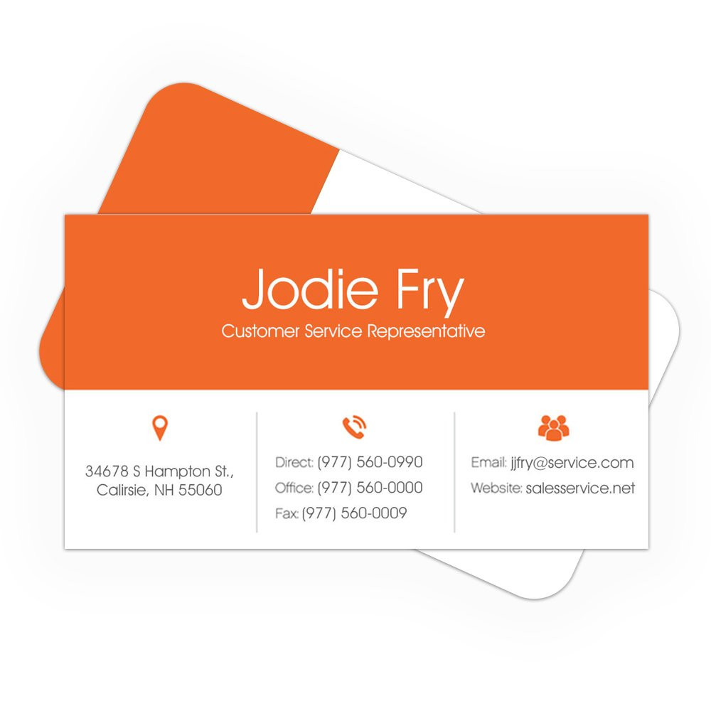 round and square corners orange Business Card Full Color - Front Only 