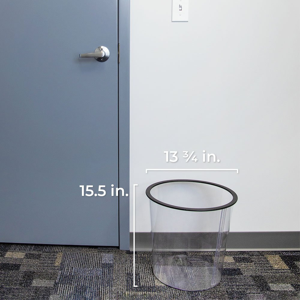 8 Gallon Medium Clear Trash Can dimensions