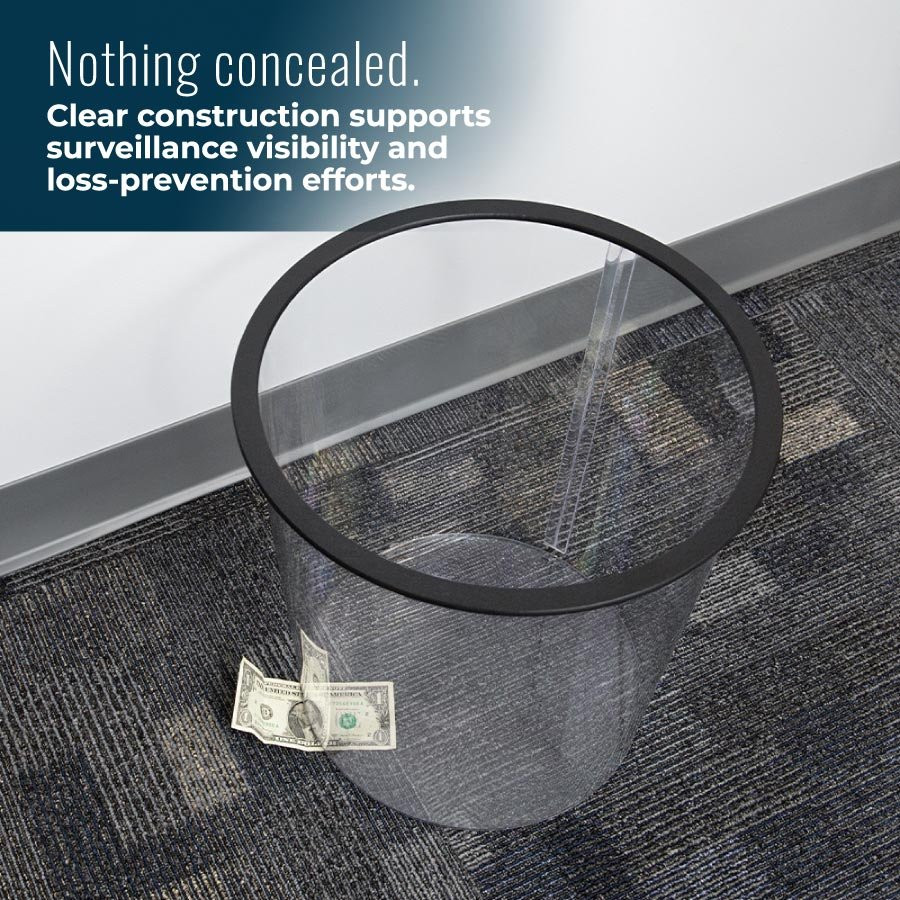 8 Gallon Medium Clear Trash Can infographic