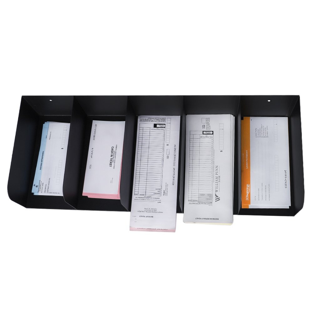 STEELMASTER® Check Separator - 5 Pocket - Black with checks