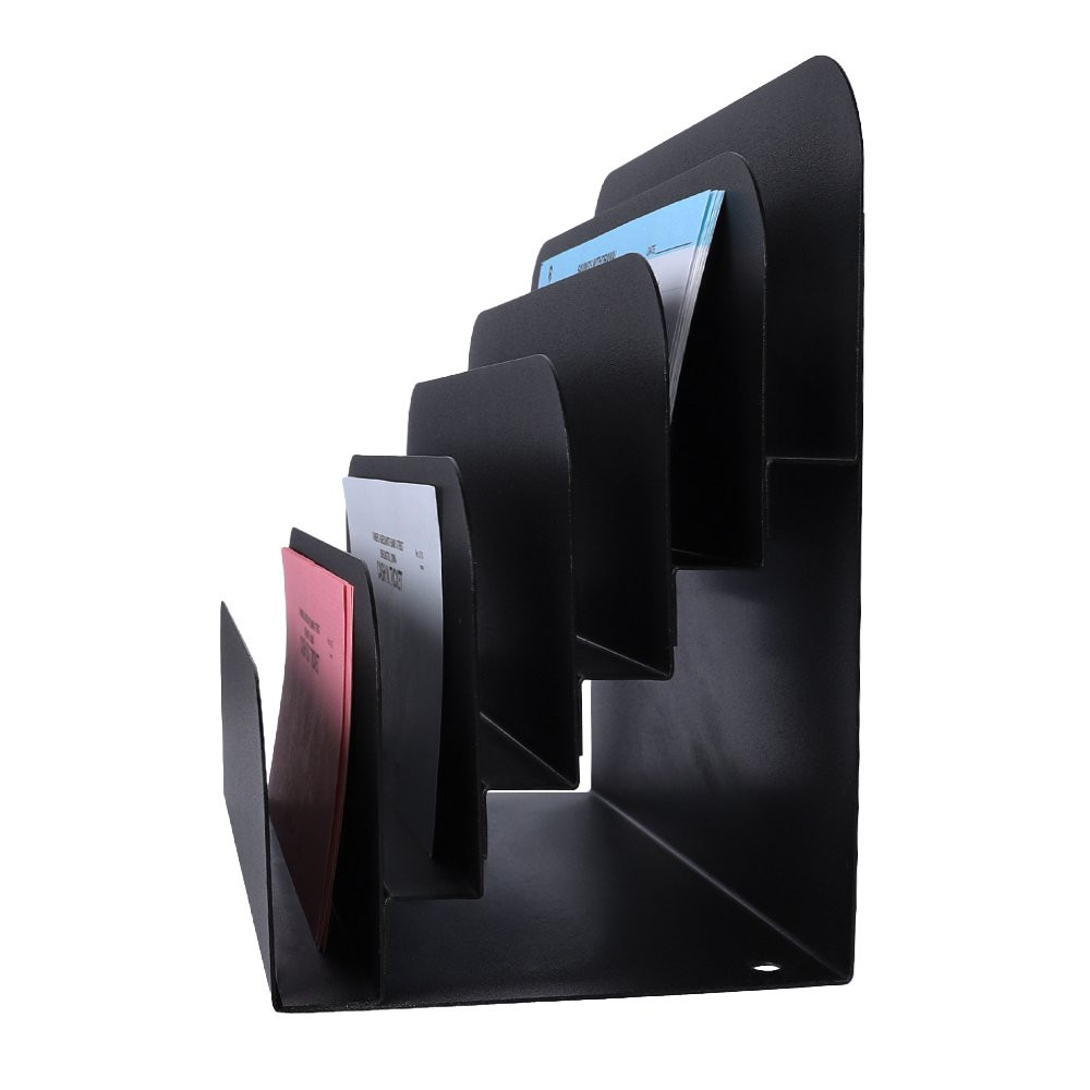 SteelMaster™ Cashier Pad Rack - 6 Slot File & Desk Organizer side view