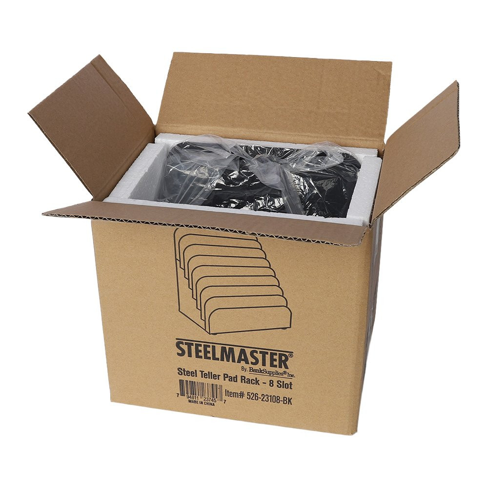 STEELMASTER® Cashier Pad Rack - 8 Slot File & Desk Organizer in box