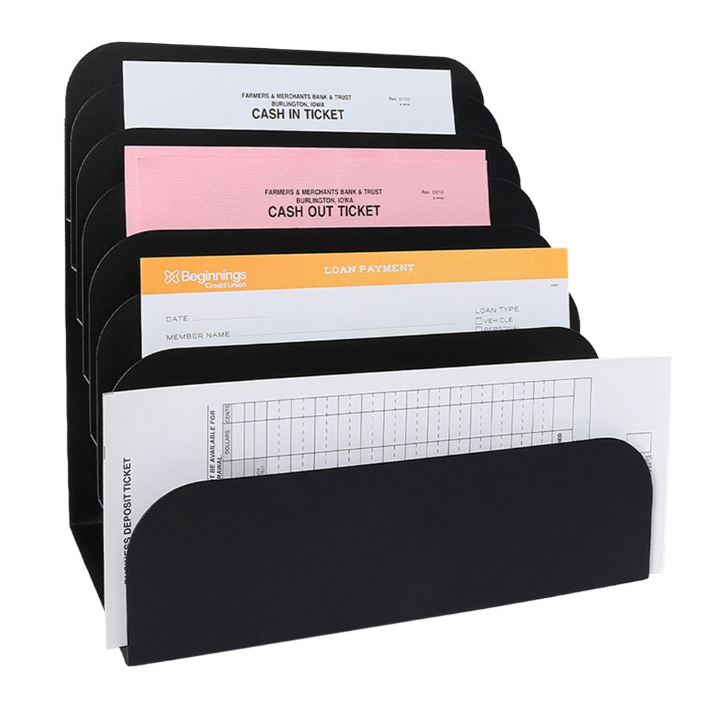 STEELMASTER® Cashier Pad Rack - 8 Slot File & Desk Organizer with papers