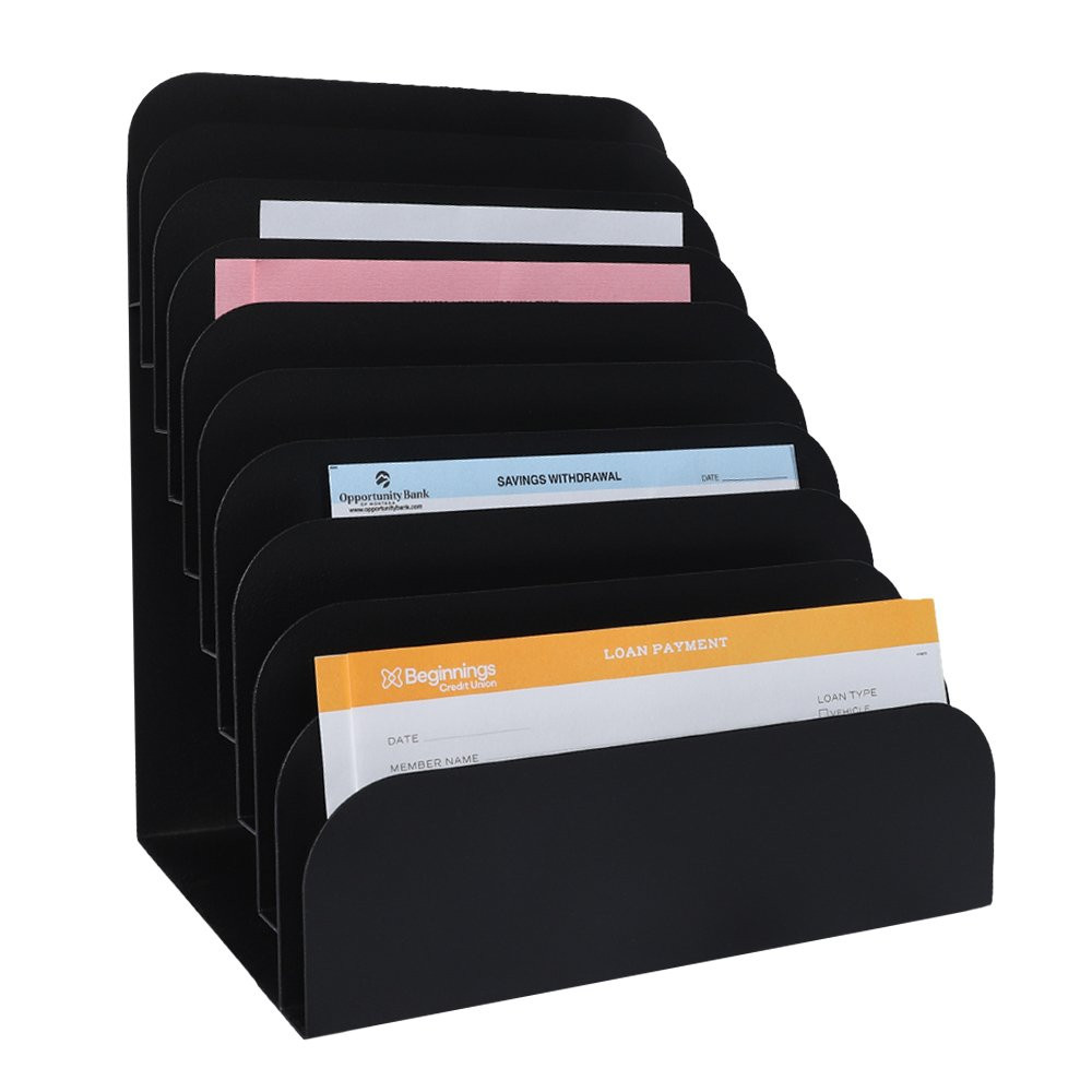 STEELMASTER® Cashier Pad Rack 10 Slot File & Desk Organizer with documents
