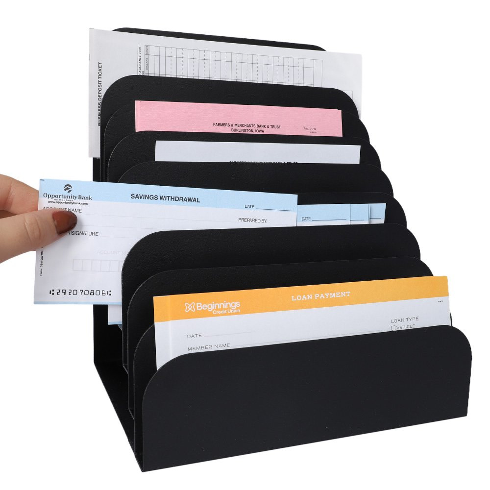STEELMASTER® Cashier Pad Rack 10 Slot File & Desk Organizer with documents