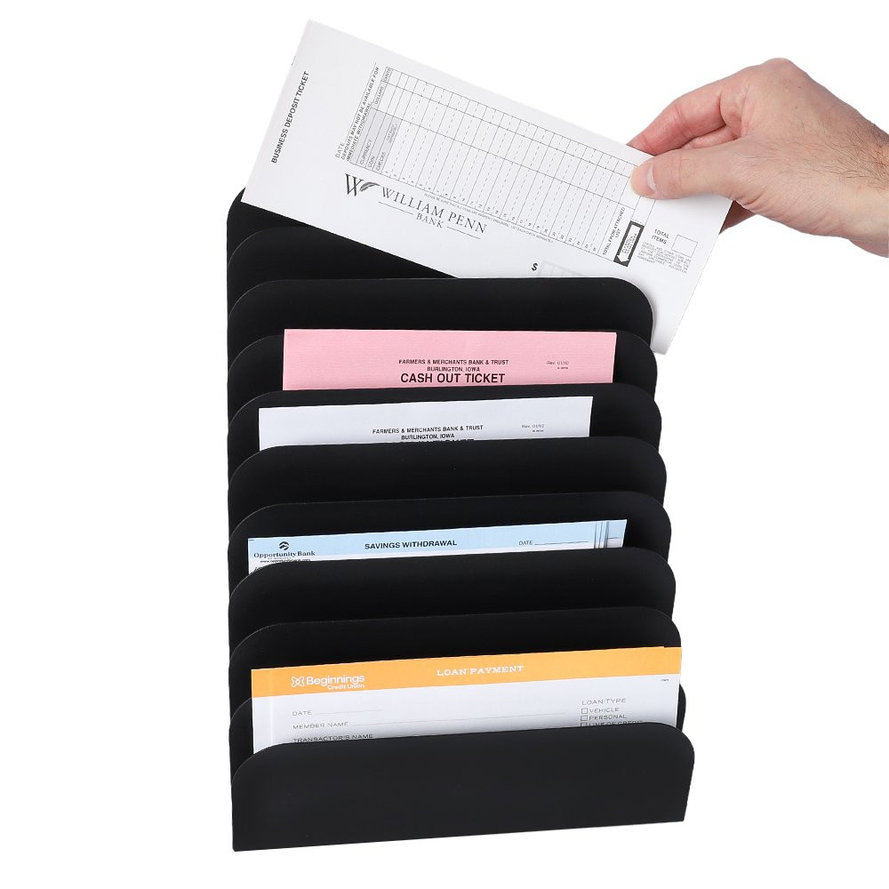 STEELMASTER® Cashier Pad Rack 10 Slot File & Desk Organizer lifestyle