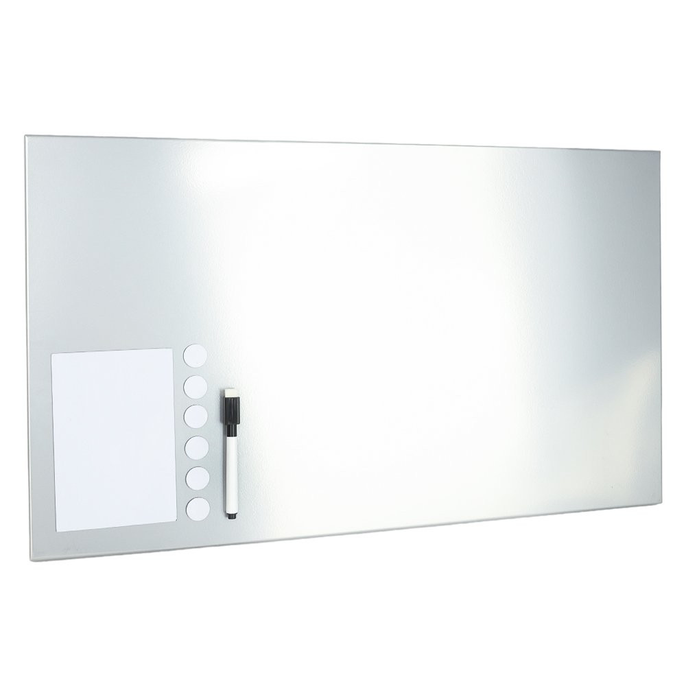 STEELMASTER Magnetic Bulletin Board - Silver - 24 x 14 with included items
