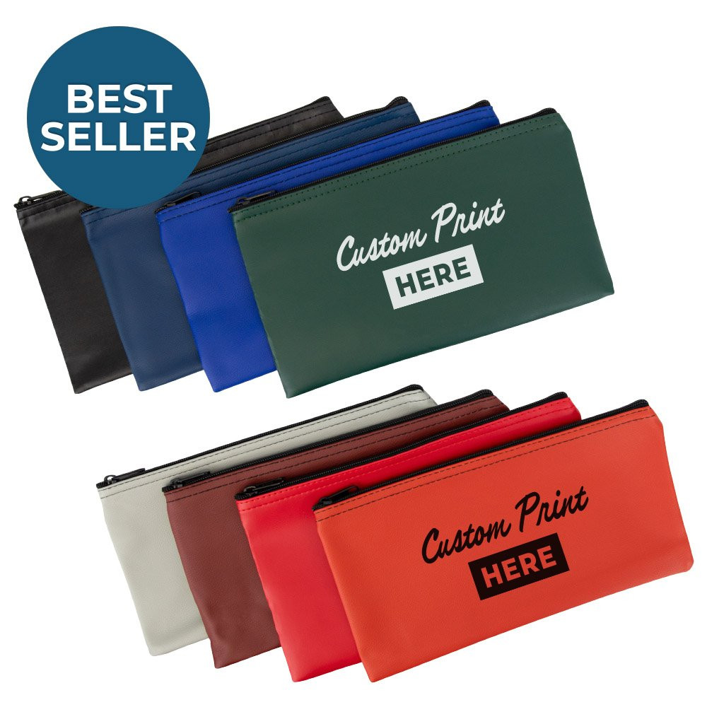Vinyl Zipper Money Bag - 1-Color Imprinted - 11W x 6H - Quick Ship 