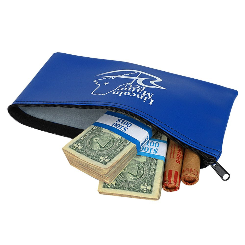 Vinyl Zipper Money Bag - 1-Color Imprinted - 11W x 6H - Quick Ship