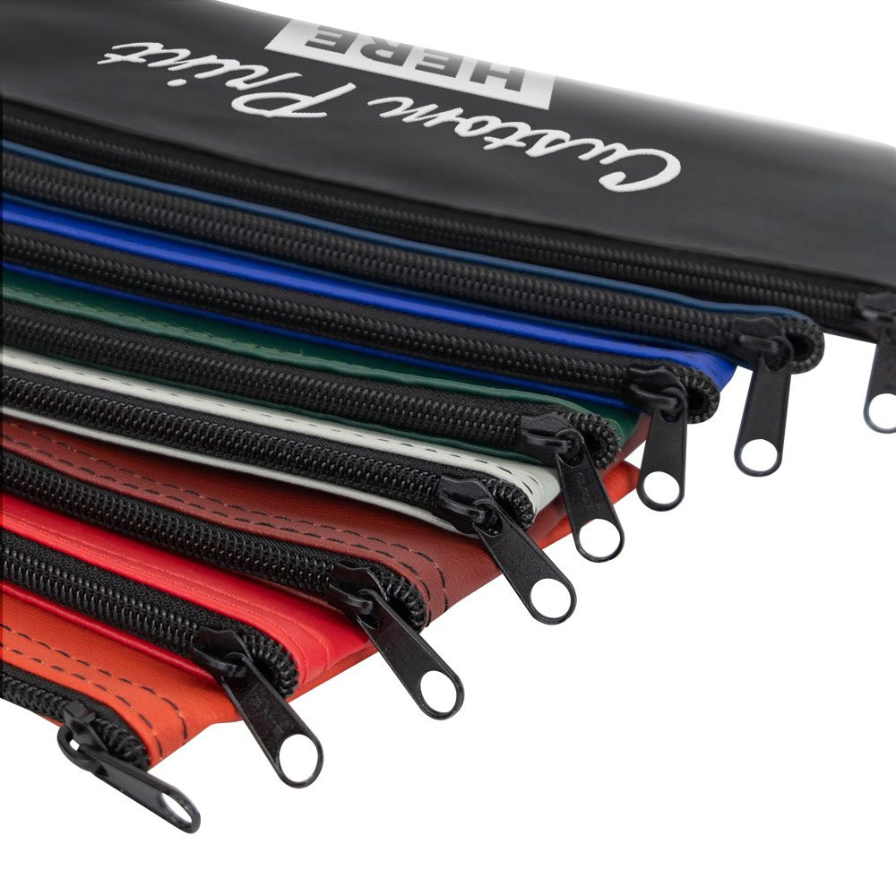 Vinyl Zipper Money Bag - 1-Color Imprinted - 11W x 6H - Quick Ship