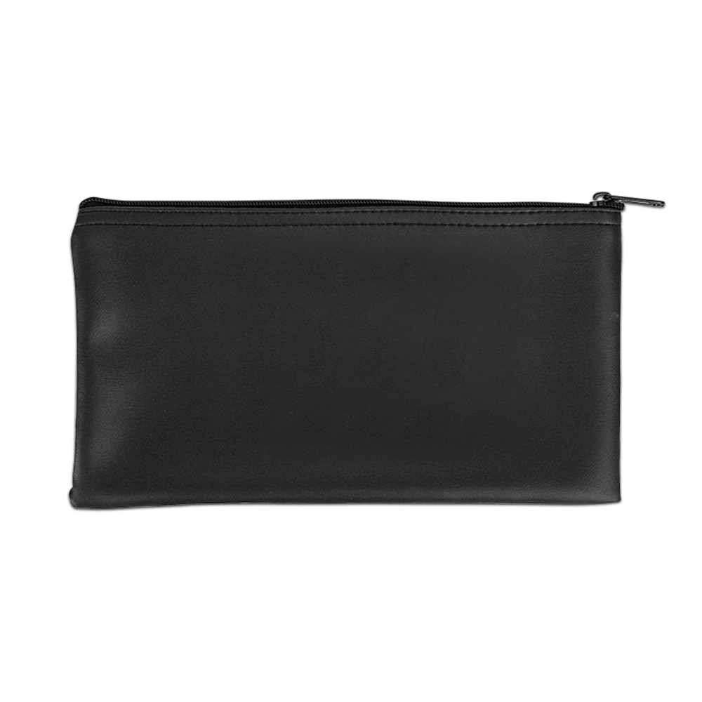 Black Vinyl Zipper Bag 11W x 6H shown with no imprint, plain 