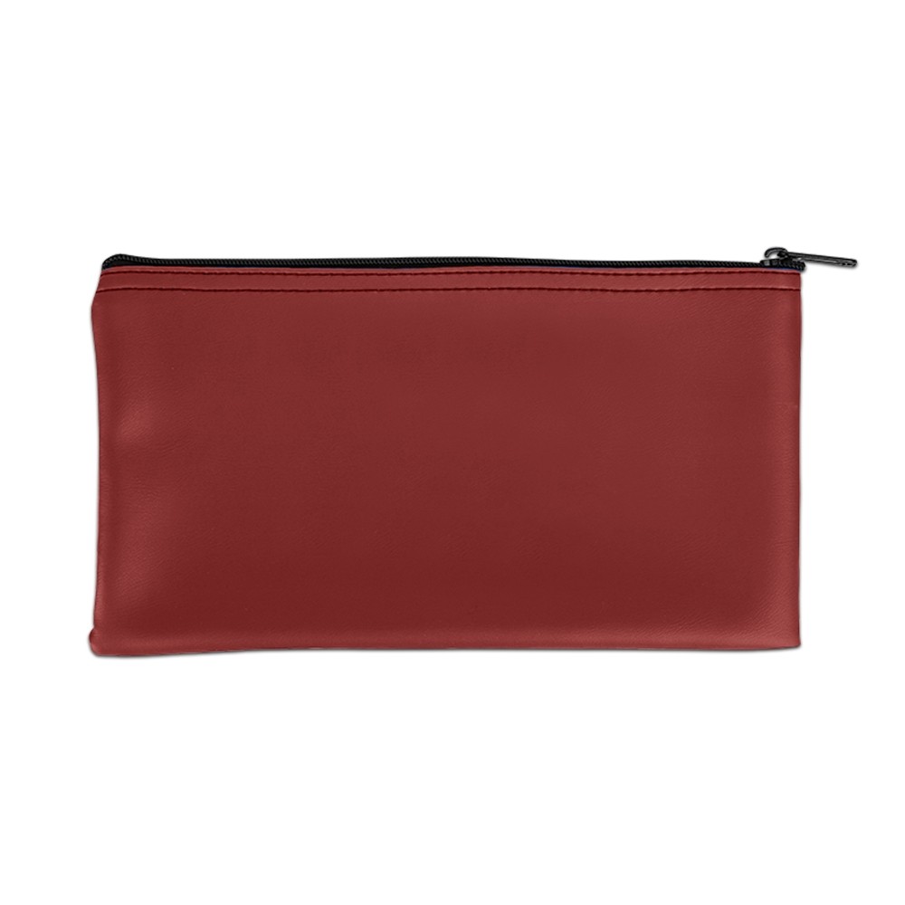 Burgundy Vinyl Zipper Bag 11W x 6H - plain 