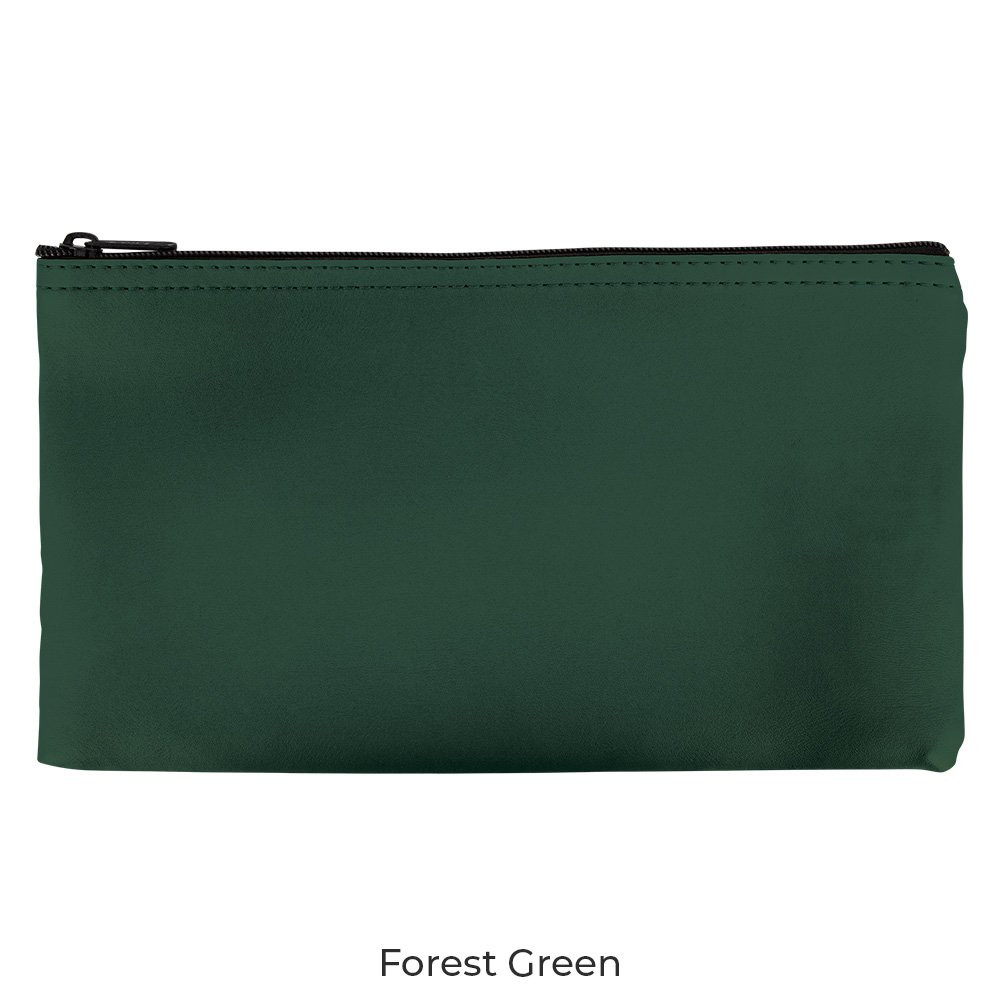 Forest Green Vinyl Zipper Money Bags - 11W x 6H - Ready-to-Ship