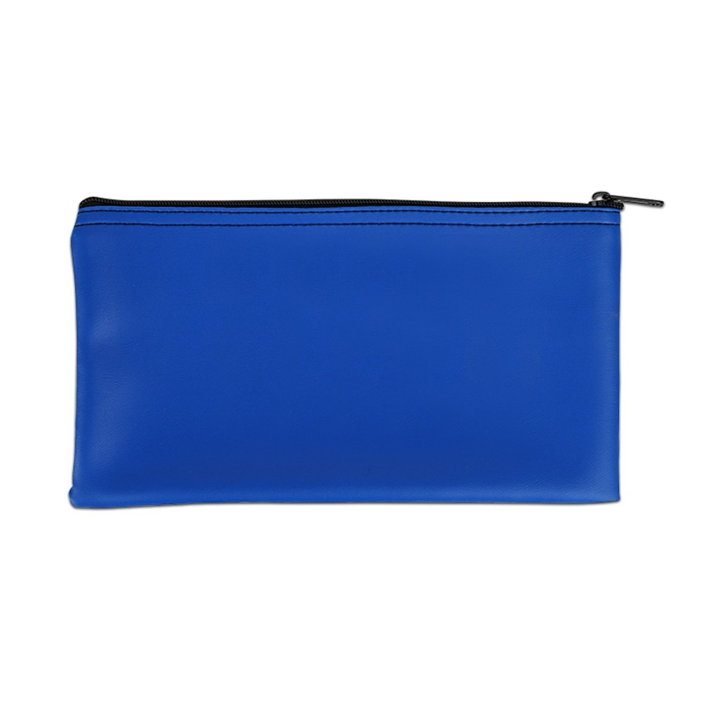 Plain Royal Blue Vinyl Zipper Bag 11W x 6H