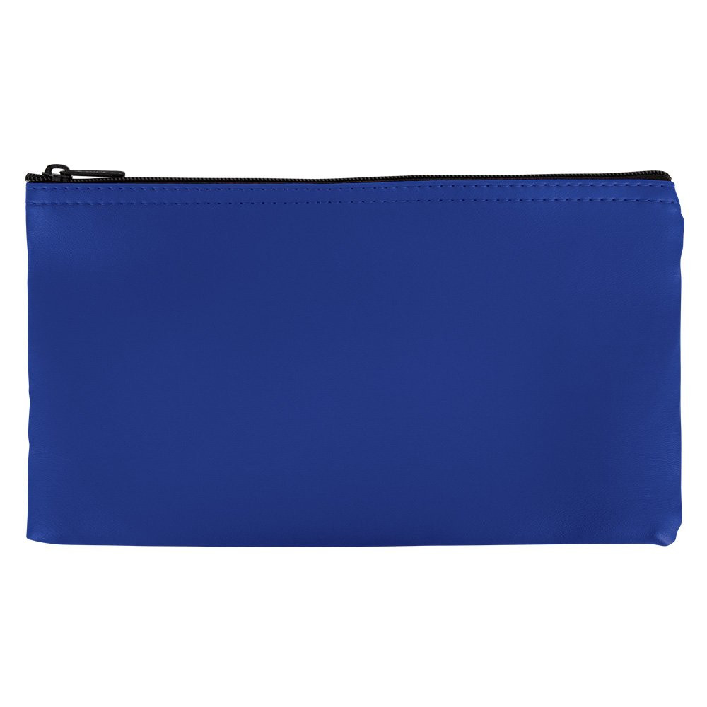 Royal Blue Vinyl Zipper Money Bag - 1-Color Imprinted - 11W x 6H - Quick Ship