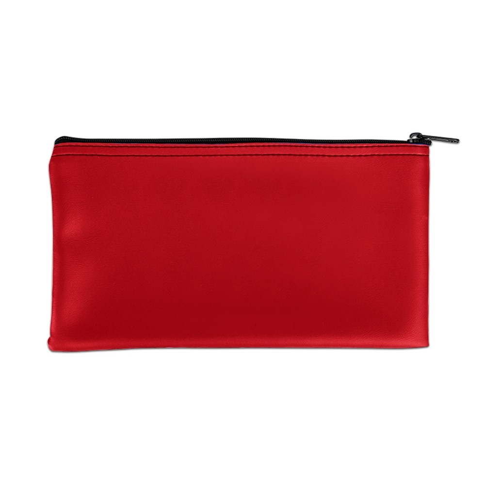 Red Vinyl Zipper Bag 11W x 6H - Ready to Ship