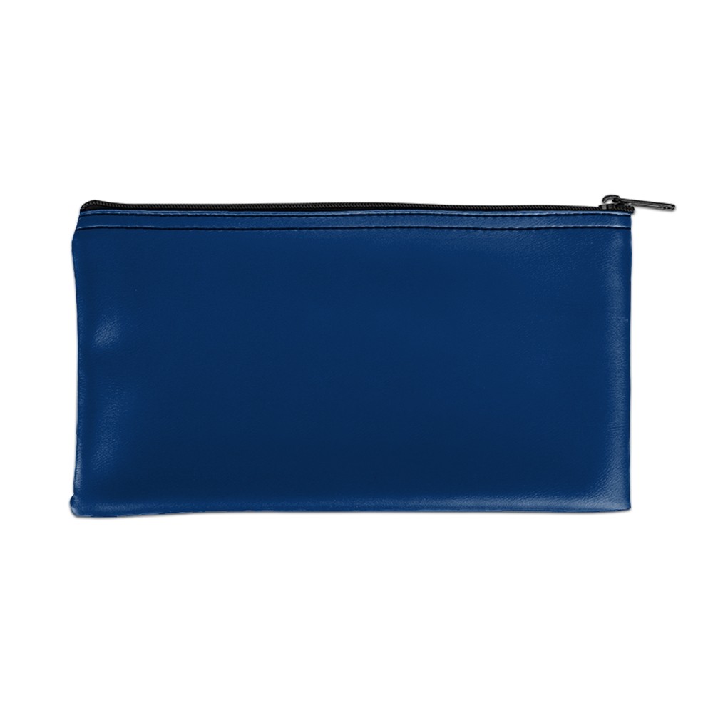 Plain Navy Vinyl Zipper Bag 11W x 6H