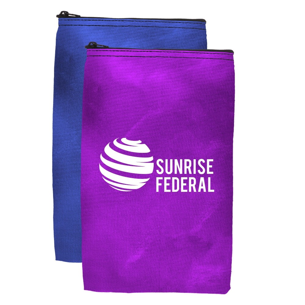  6-1/2W x 10H Custom Vertical Zipper Money Bags