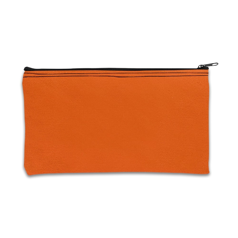 Orange Zipper Bag - 11W x 6H - 14 oz Canvas