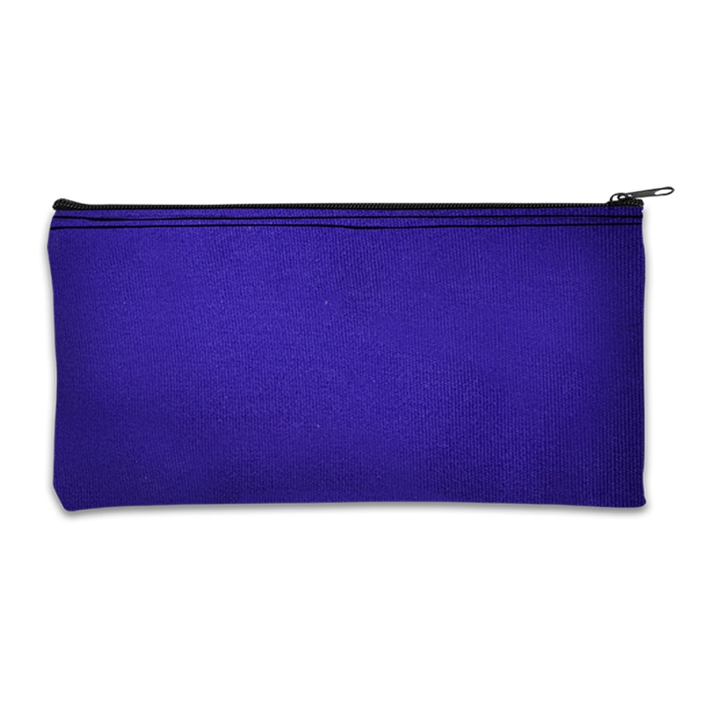 Purple Cotton Canvas Zipper Bag - 11W x 6H