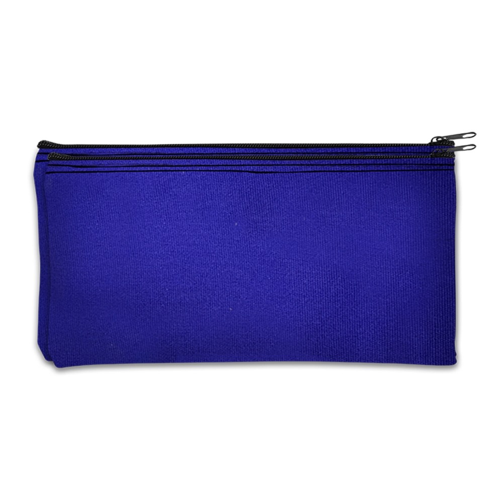 Royal Blue Cotton Canvas Zipper Bag - 11W x 6H