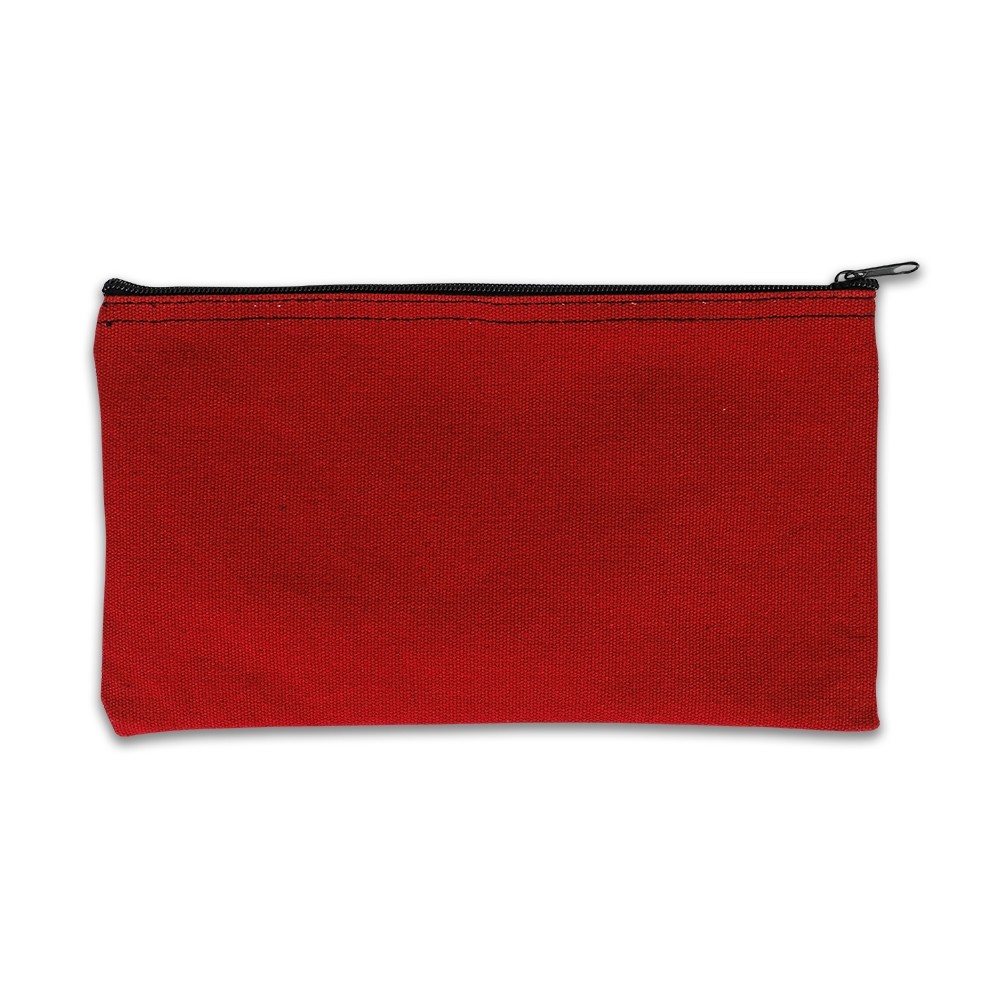 Red Zipper Bag - 11W x 6H - 14 oz Canvas