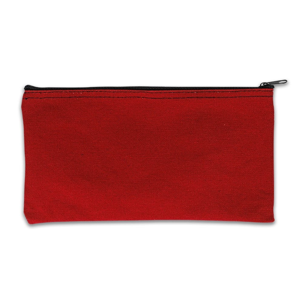 Red Cotton Canvas Zipper Bag - 11W x 6H