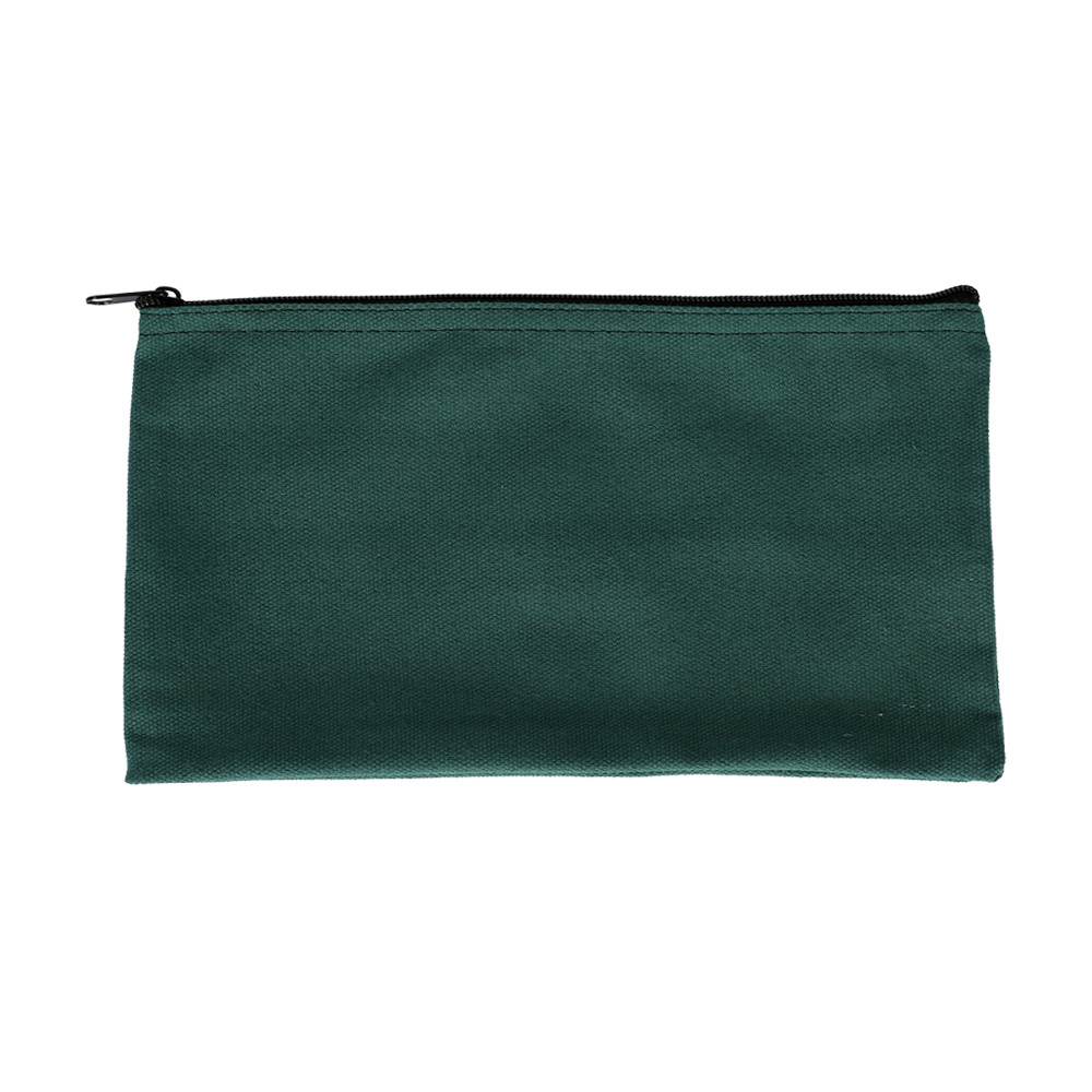 Forest Green 14oz Cotton Canvas Zipper Bags 10-1/2W X 5-1/2H - Ready to Ship 