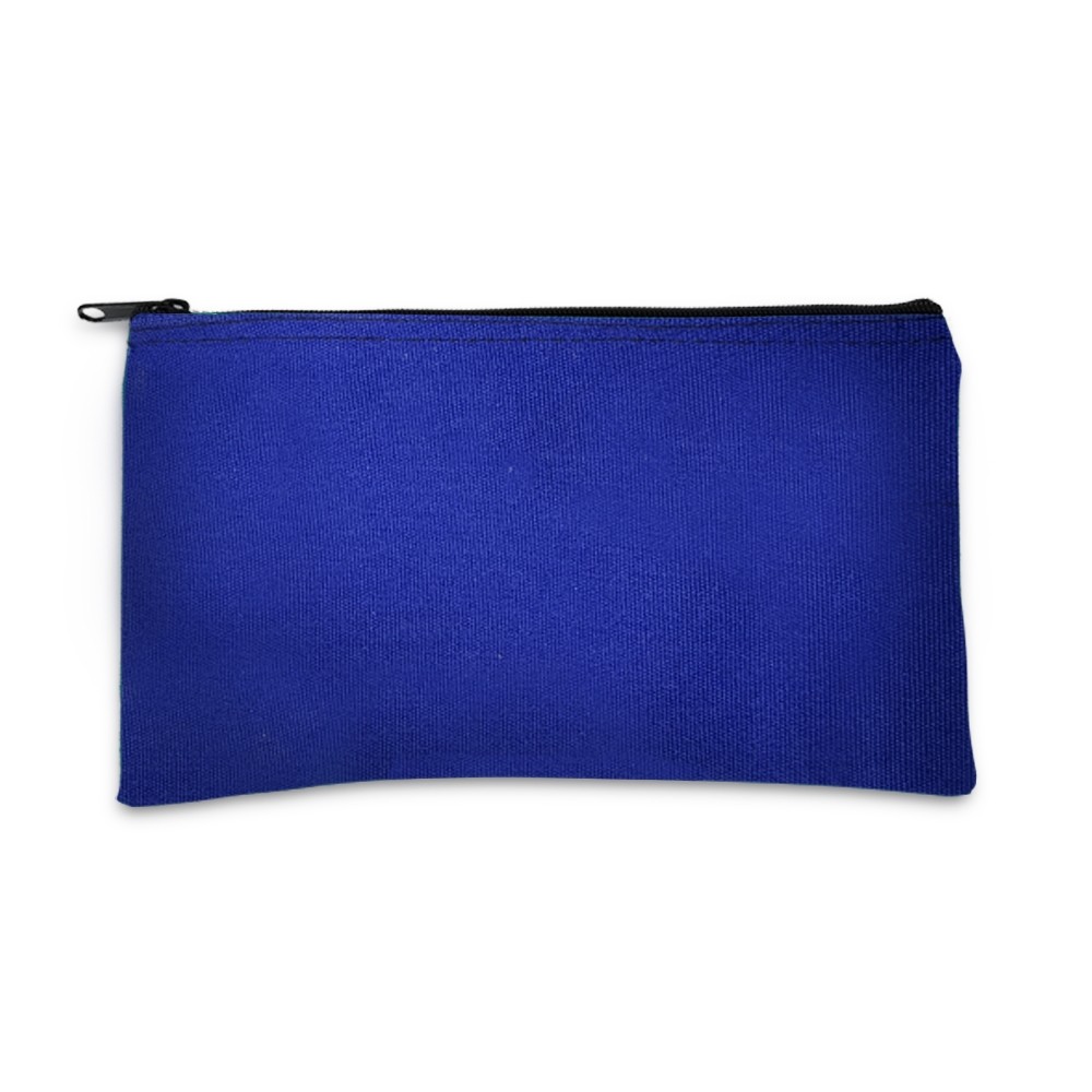 Royal Blue 14oz Cotton Canvas Zipper Bag 10-1/2W x 5-1/2H - Quick-Ship 