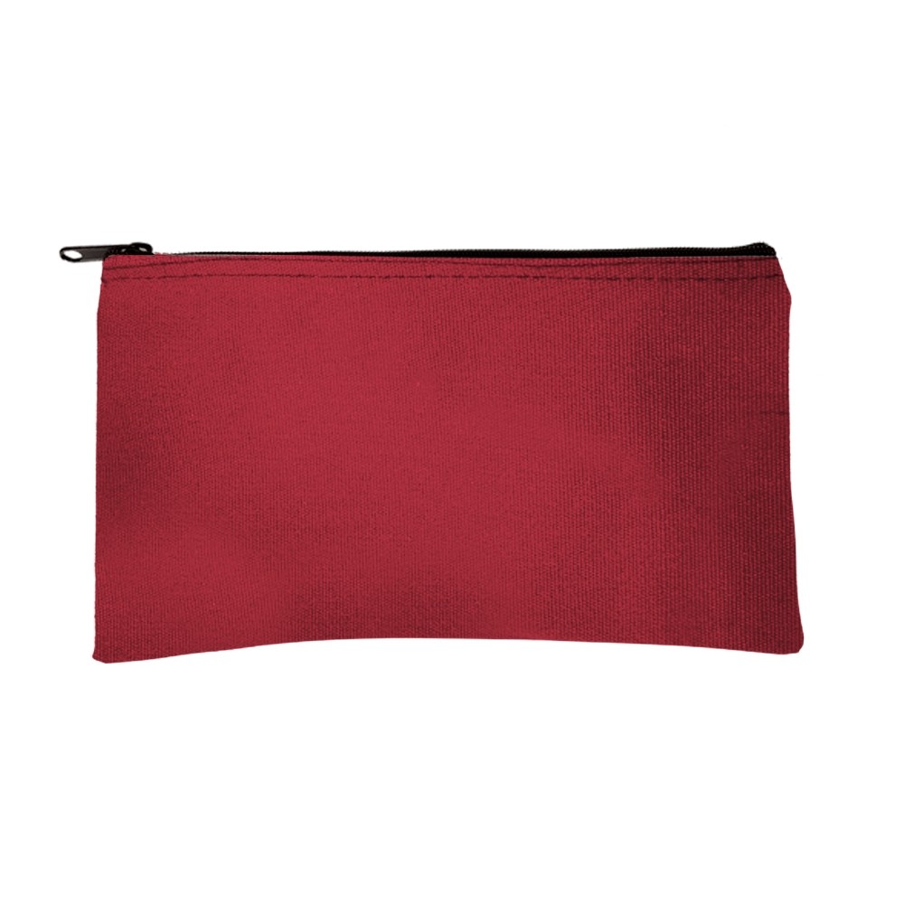 Red 14oz Cotton Canvas Zipper Bag 10-1/2W x 5-1/2H - Quick-Ship