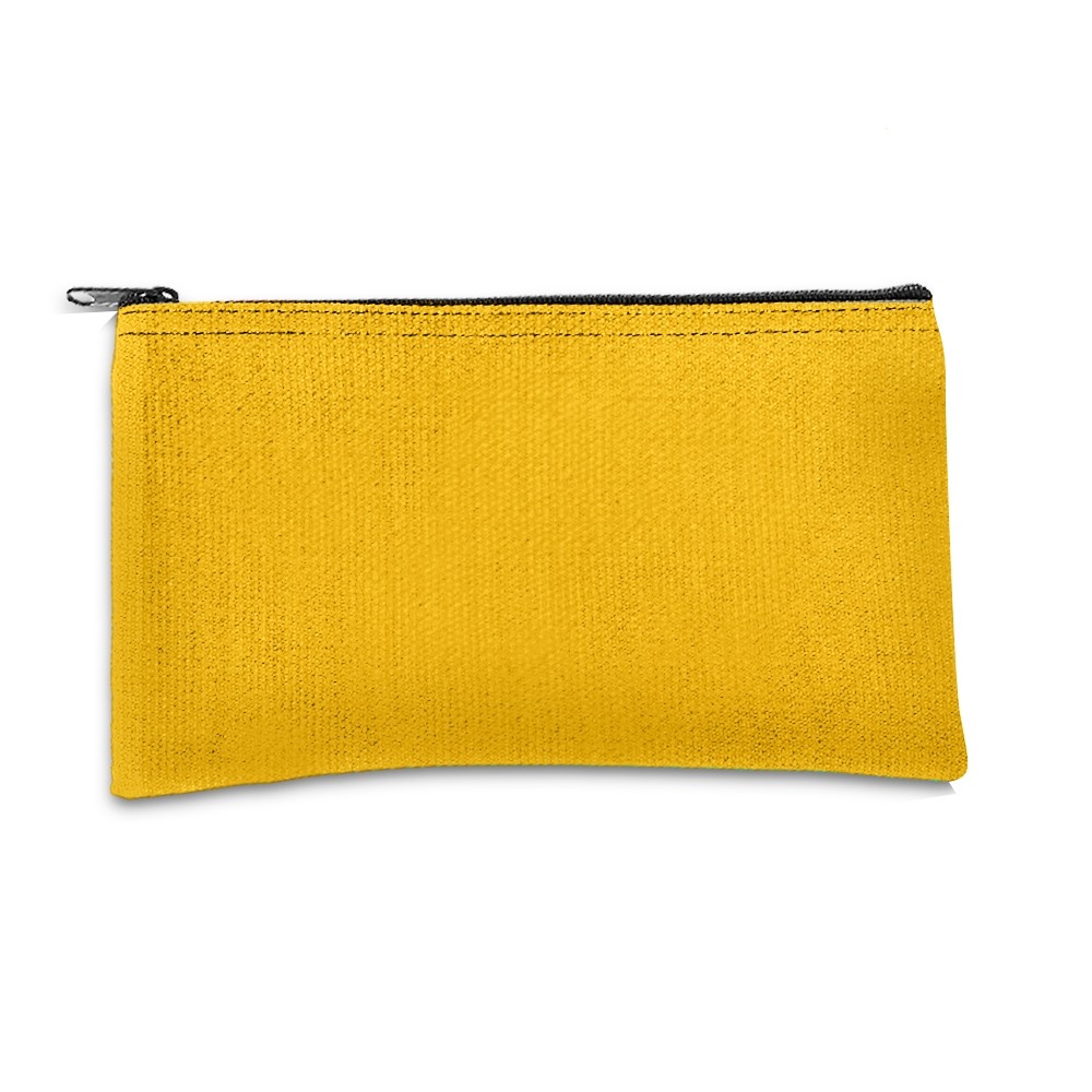 Yellow 14oz Cotton Canvas Zipper Bags 10-1/2W X 5-1/2H - Ready to Ship