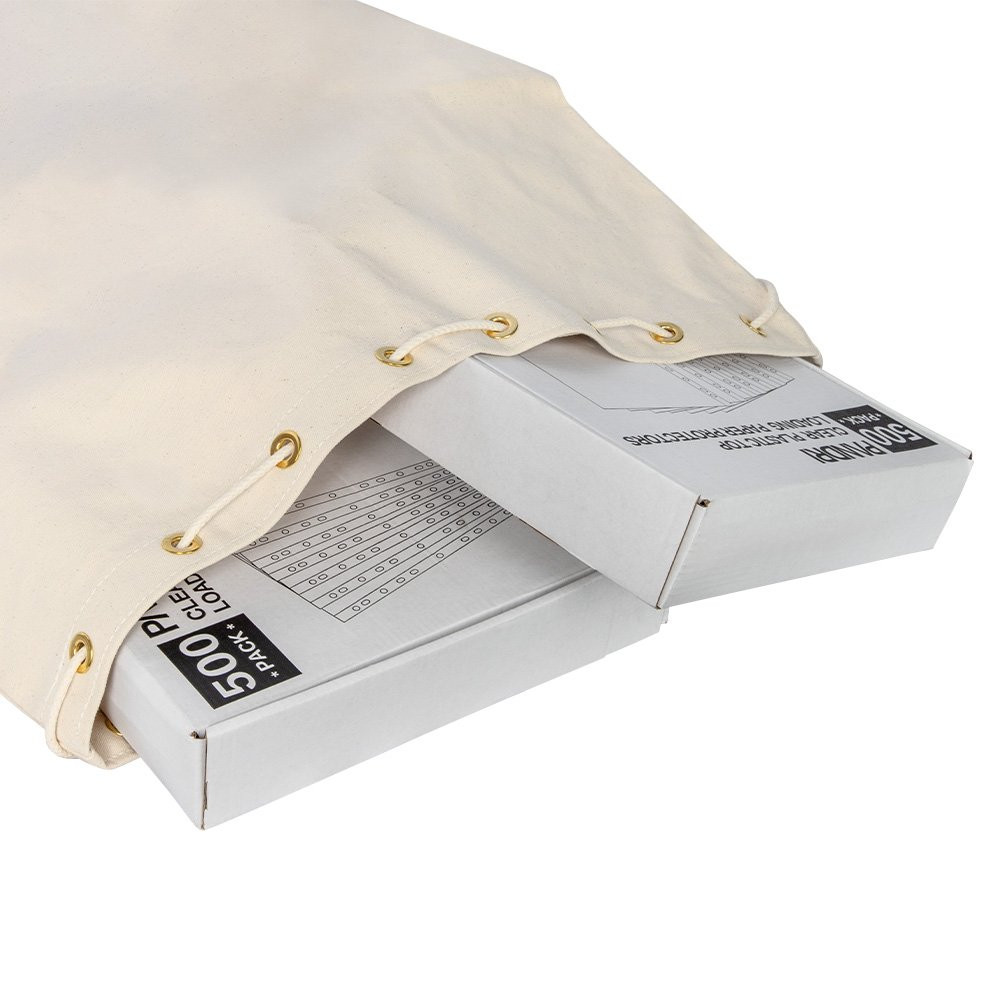 Books in a cotton canvas 14oz post office mail bag - 23x26 - stock bag