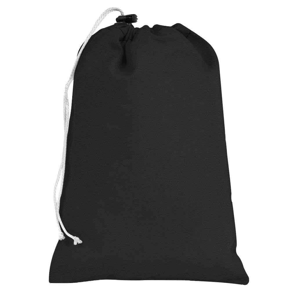 Black 10oz Cotton Canvas Plain 7Wx11H Drawstring Bag w/rope lock